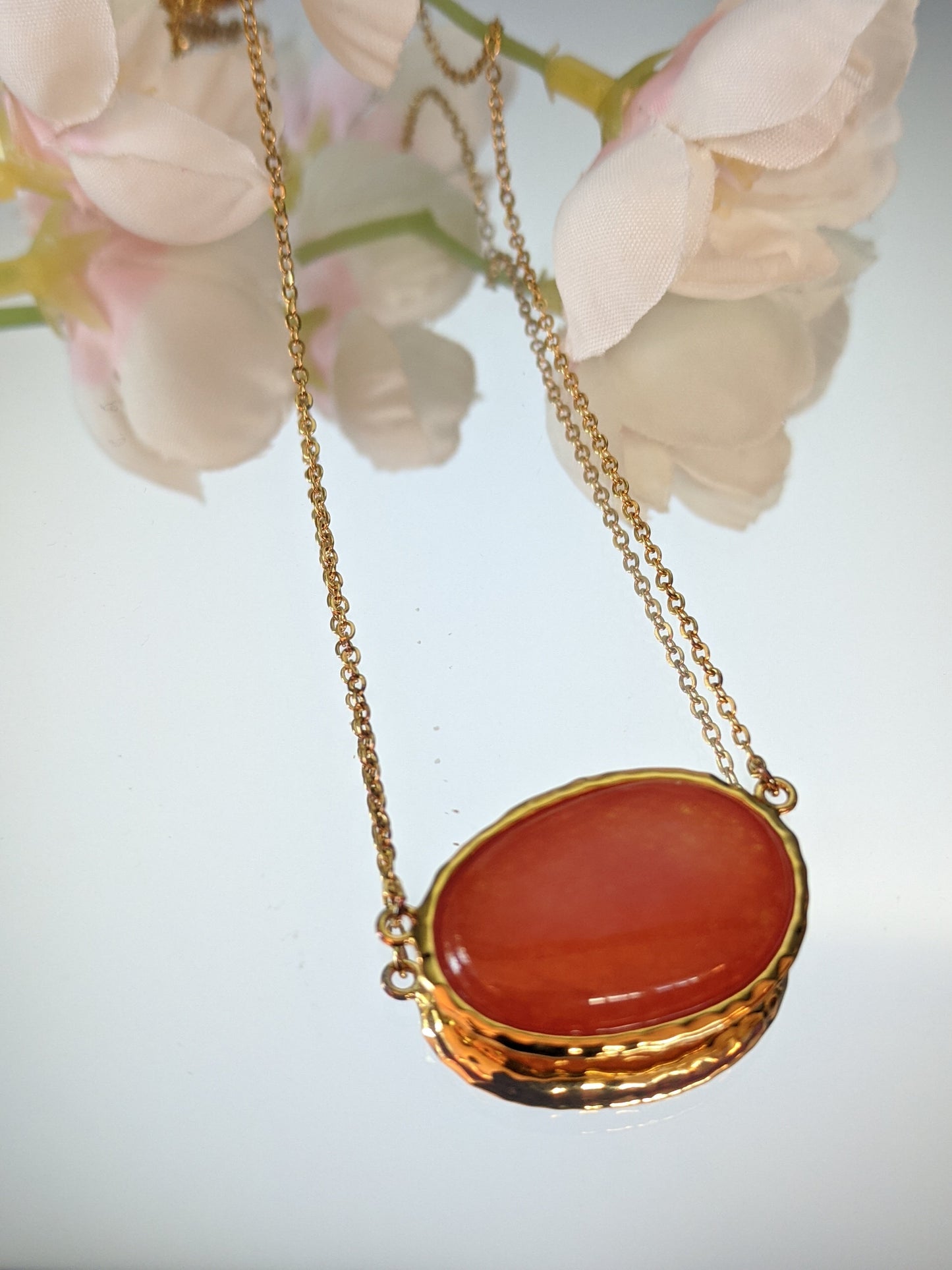 Silver Peach Necklace