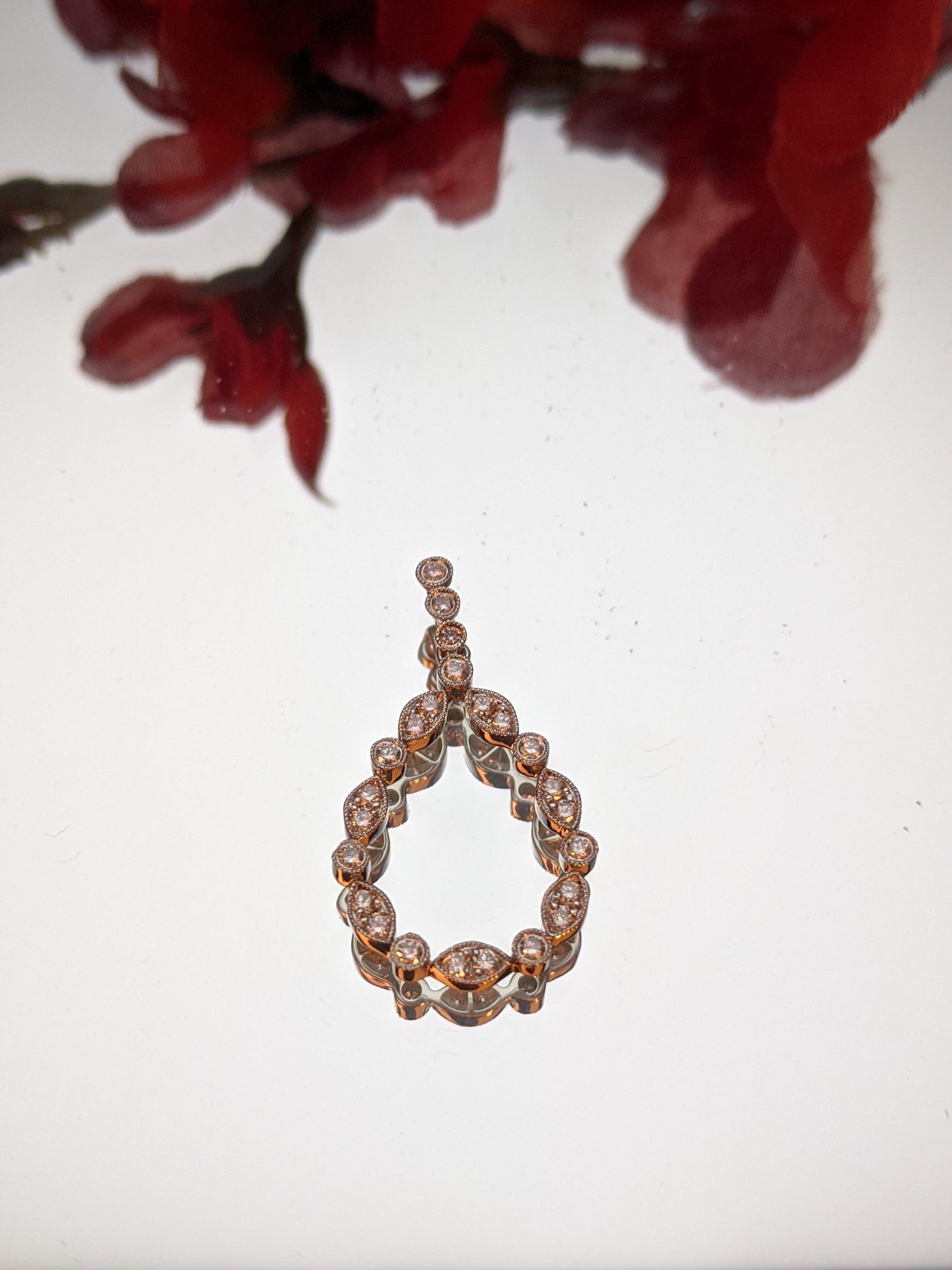 White Gold Filigree Diamond Pendant