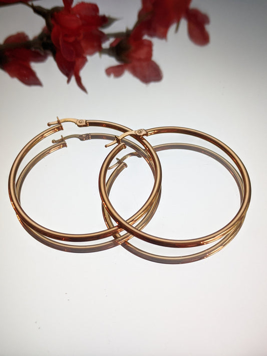 10kt Rose Gold Hoop Earrings
