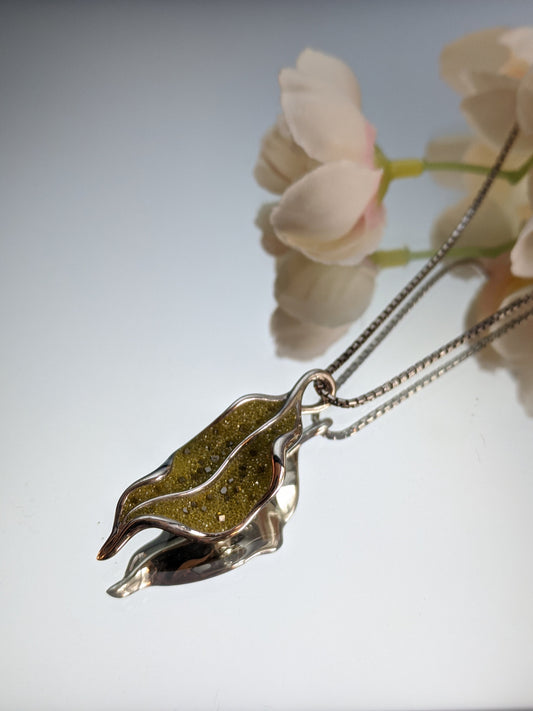 Galatea Sterling Silver Green Diamond Pendant